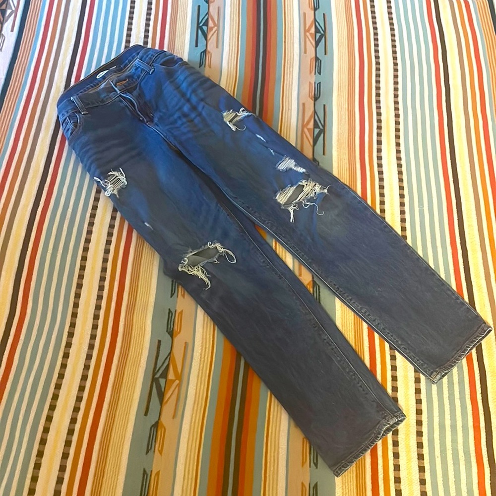 Old Navy Dark Boyfriend Crop Jeans